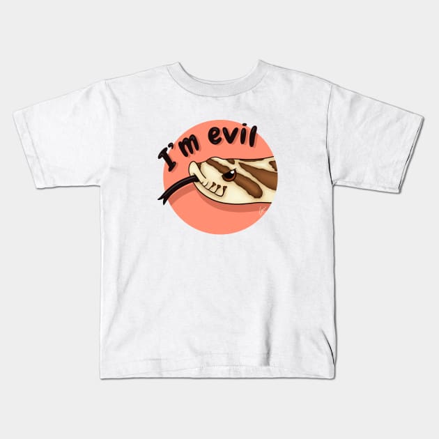 Cute Normal Western Hognose Snake, "I'm evil" Kids T-Shirt by anacecilia